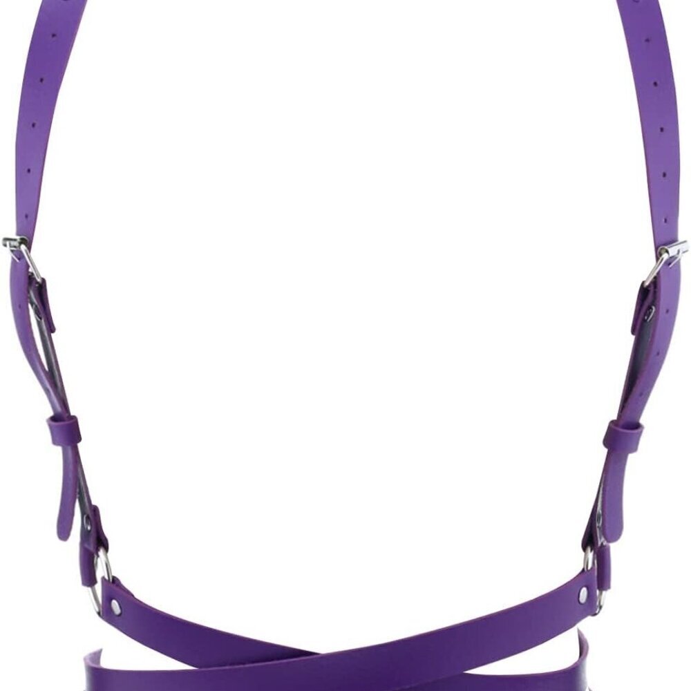 Women Leather Punk Waist Harness Belt Faux Leather Adjustable Body Accessory